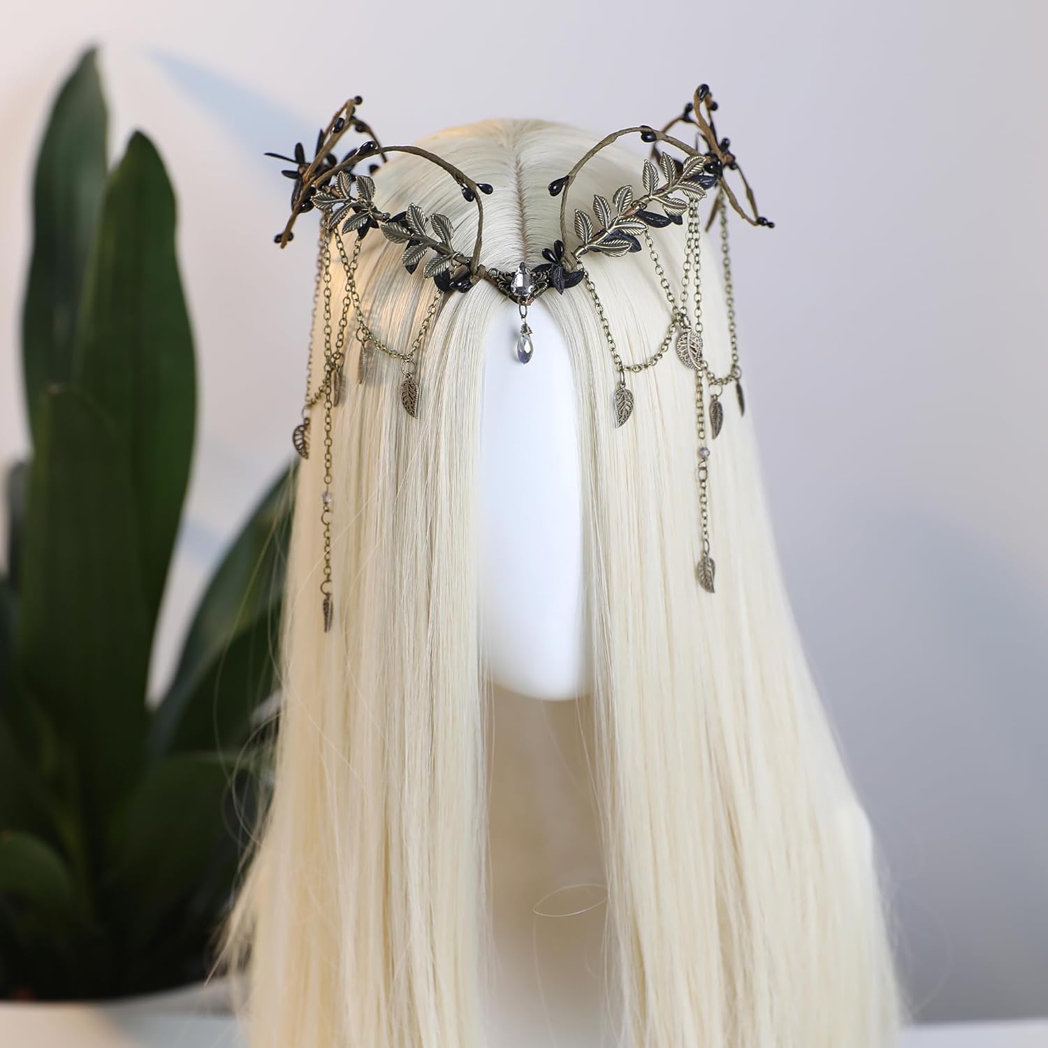 MOSTORY Medieval Elf Headpiece for Women - Viking Fairy Crown with Tassel for Renaissance Renfaire Accessories Cosplay - Image 2