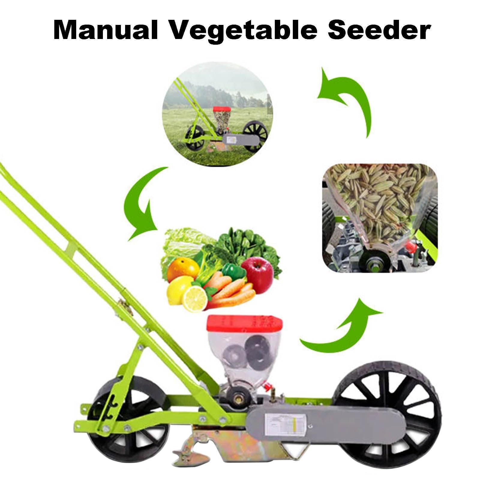 Handschub Gemüsesamen-Pflanzgefäß, verstellbare Reihen- und Pflanzenabstand, Tiefe, manueller Samenspender für Mais, Sojabohnen, Erdnüsse – Outdoor-Gartenstreuer