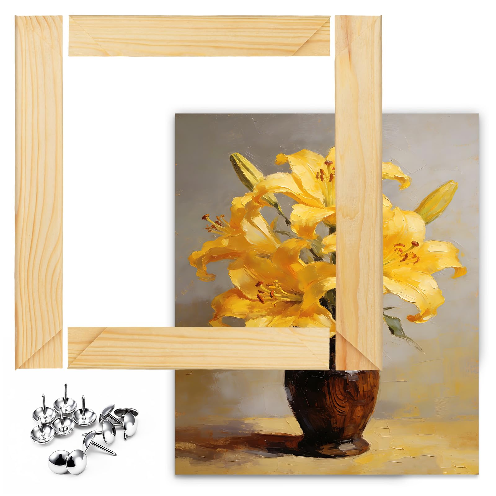 8x10 Wooden Stretcher Bars Canvas Frame Kit Easy Assemble Ready to Hang