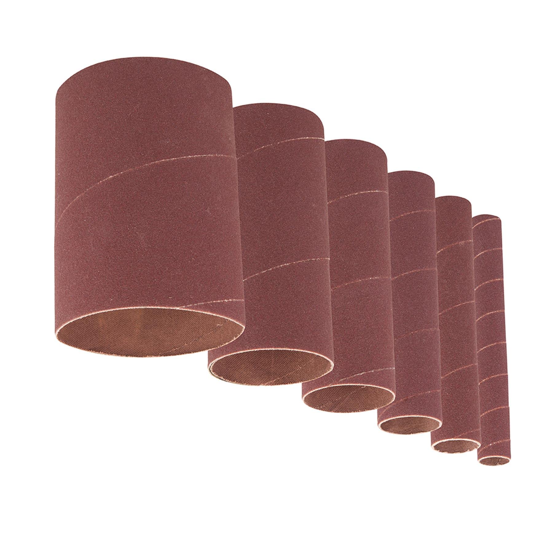 Dapetz 6-Piece Bobbin Sander Sleeves - 80 Grit, 13-76mm Set For 114mm Drums, Aluminium Oxide For Sanding Curves