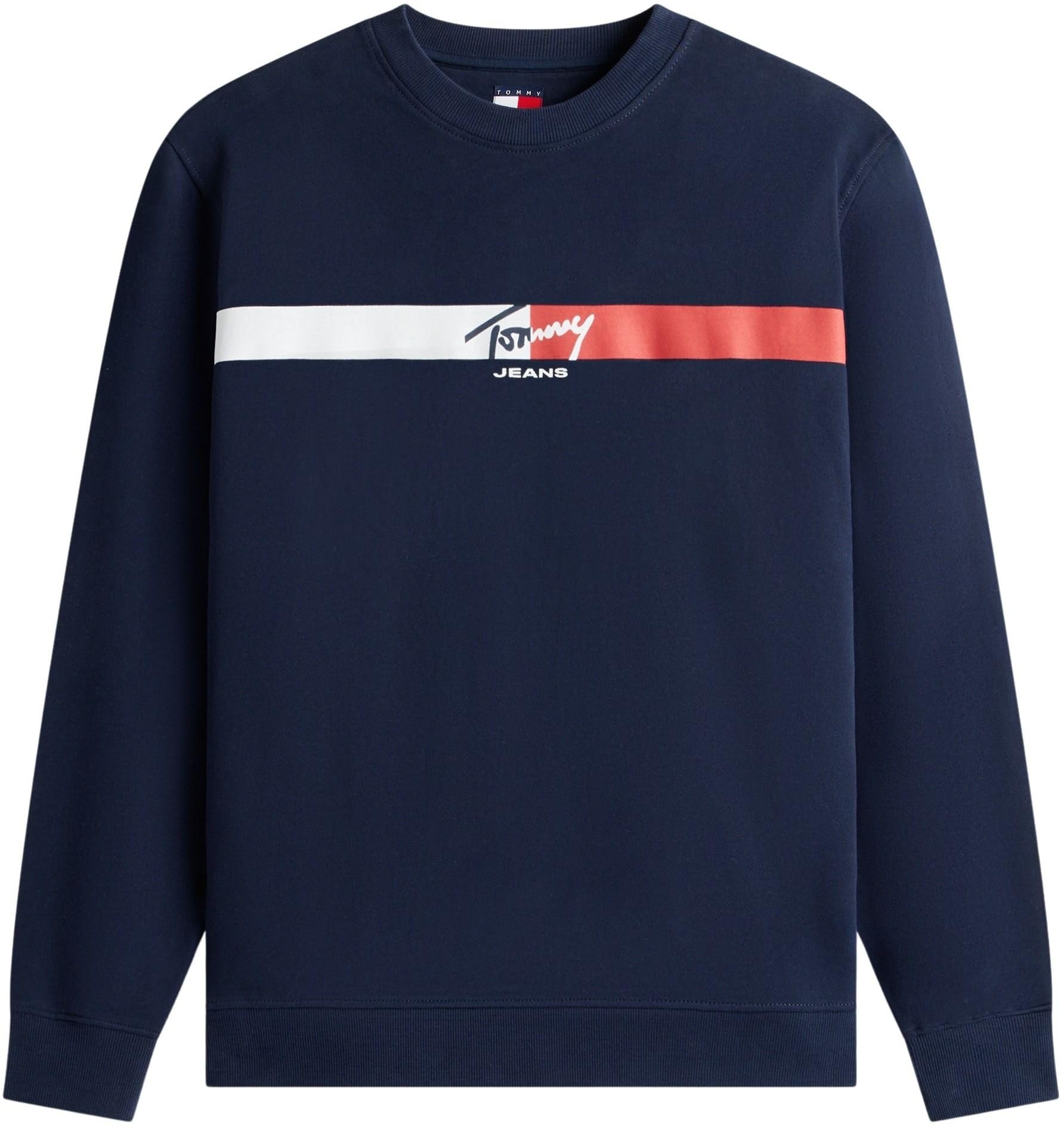 Tommy Jeans TJM Reg Sign Stripe Cnck Ext Dm0dm23019 Sudadera sin Botones Hombre (Pack de 1)