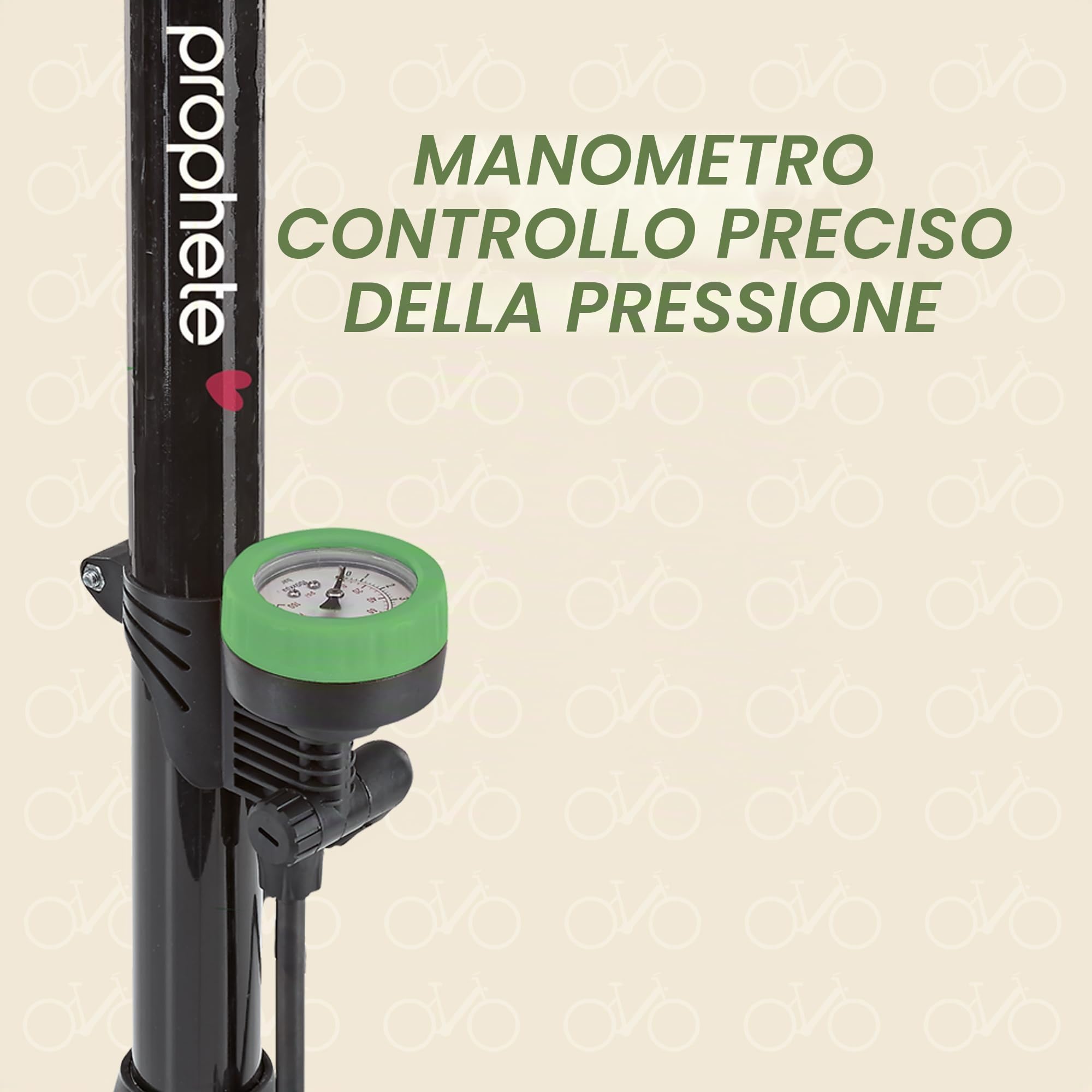 Profeta Pompa a pedale con manometro multicolore 480 mm