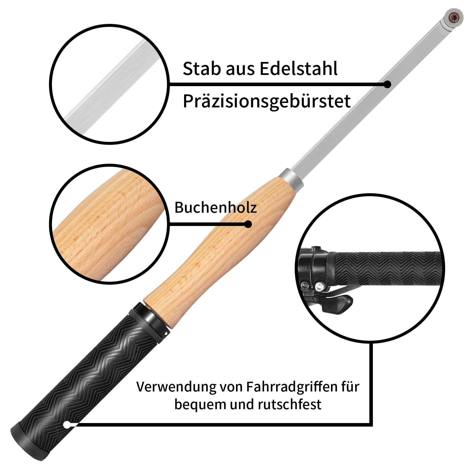 46.5cm Drechseleisen Set mit Hartmetall-Schneidplatten, 6Stück Drechselmesser in Holzkoffer, Drechselwerkzeug-Satz für Holz
