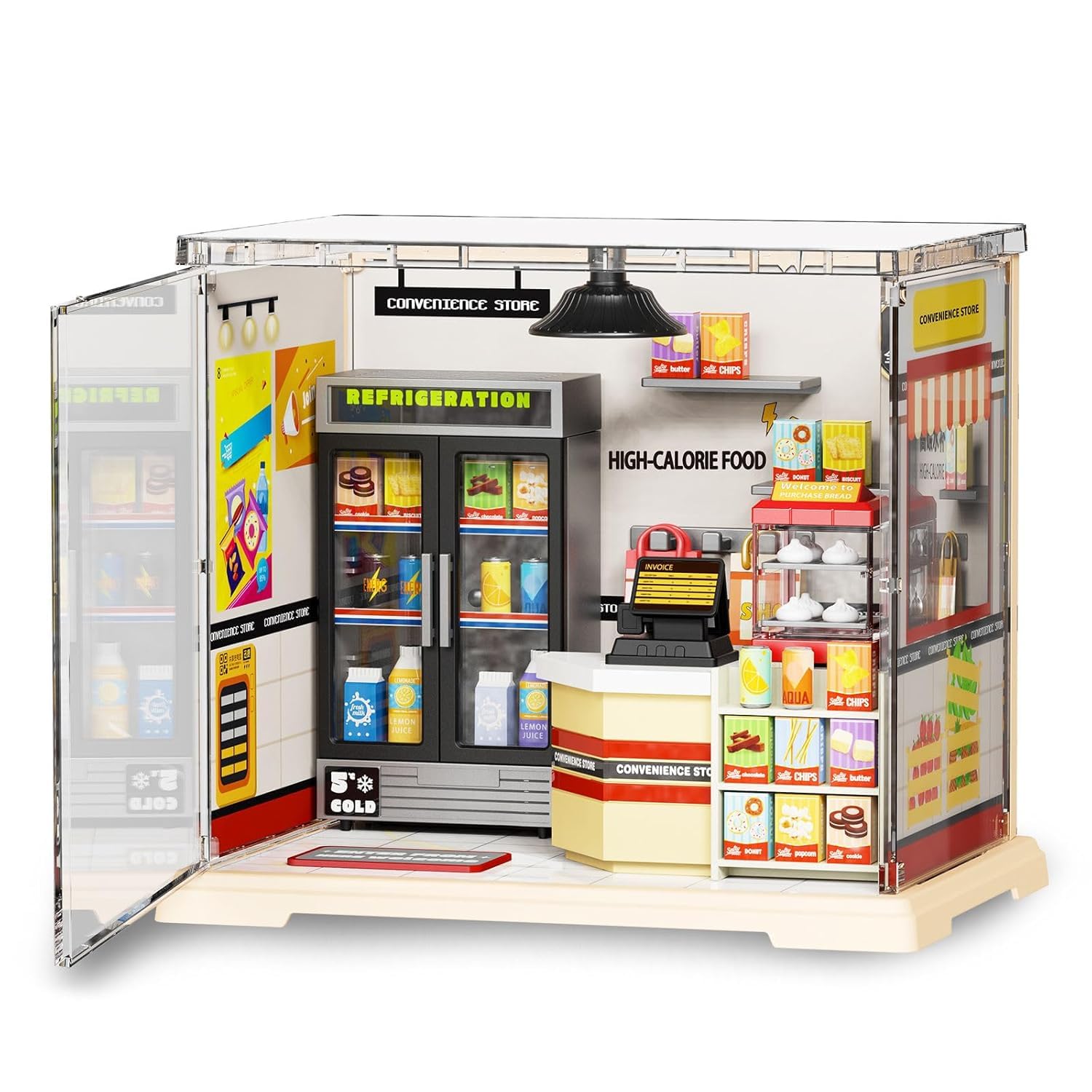 Super Creator Mini Series Kitchen Shop DIY Plastic Miniature Kit, Mini Model House Building Set for Teens, Creative Craft Toy, Kitchen Series Dollhouse, Desktop Decoration Gift for Kids-image-35