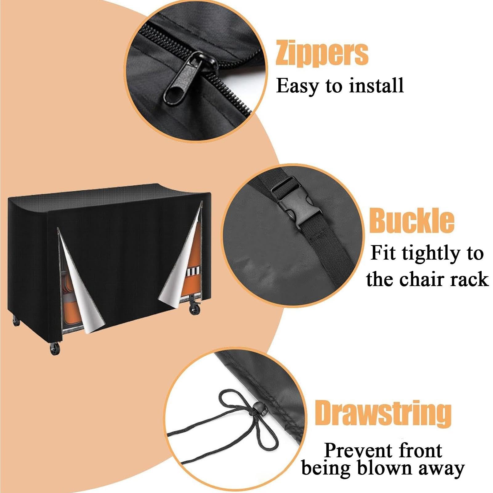 Para Rack De Sillas Plegables De Exterior Protección Impermeable Y