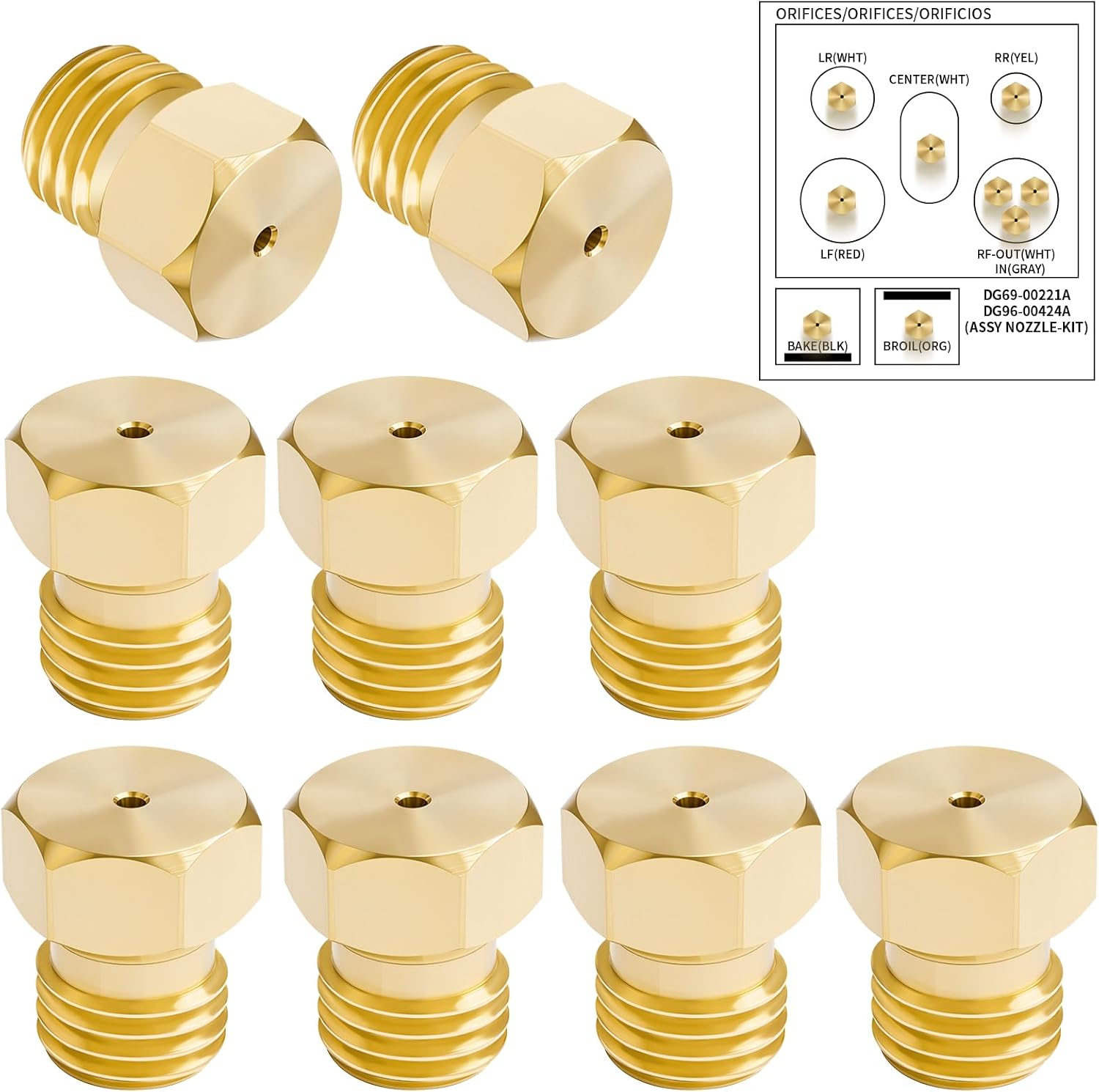 9PCS DG69-00221A Conversion Kit DG96-00424A for Samsung Oven Range Gas Conversion NX58K9850SG/AA, NX58K9850SS/AA, NX58K9852SG/AA