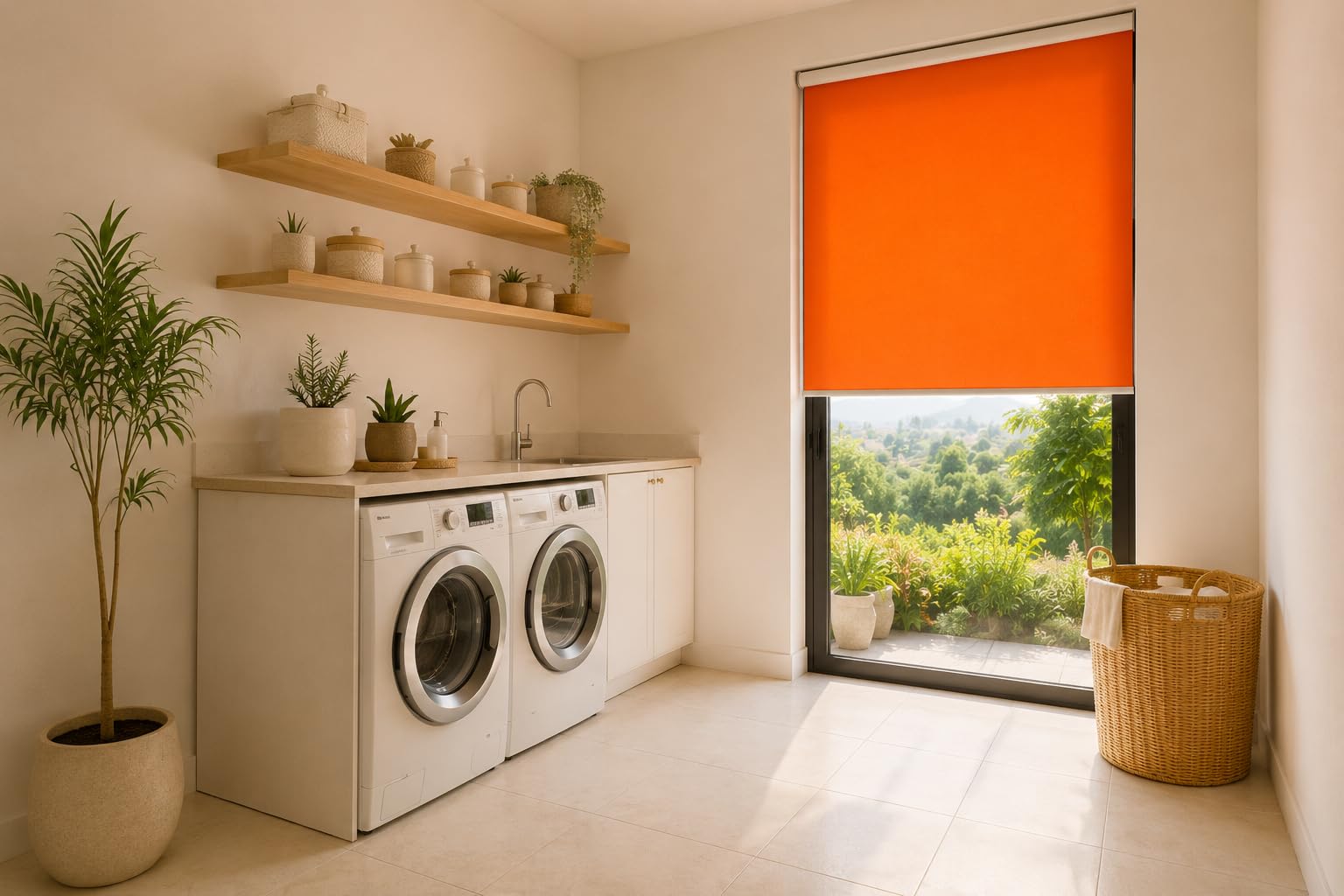 Estoralis Gove Store Enrouleur Tamisant Lisse, Polyester, Orange, 110 x 230 cm