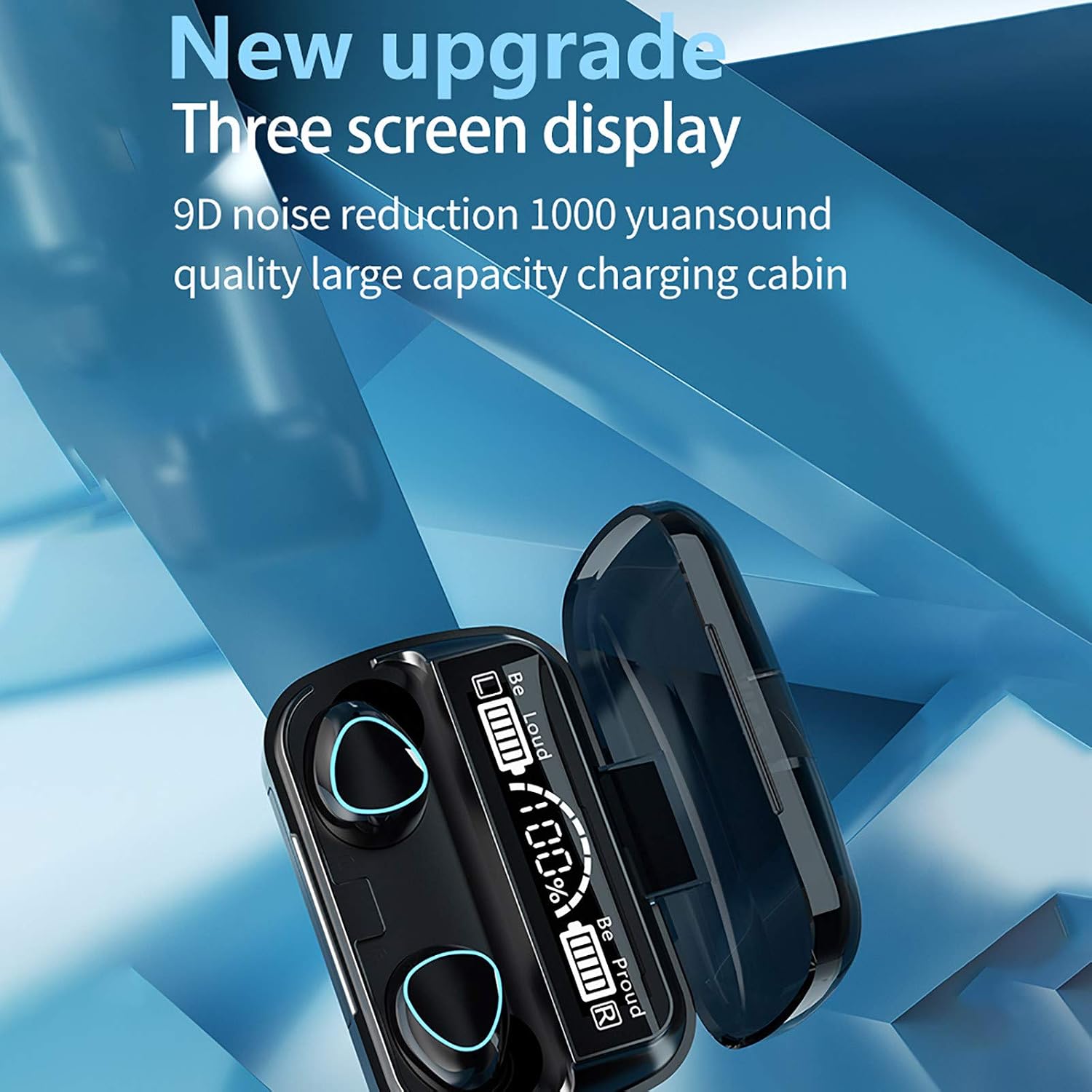 m10 bluetooth 5 1headset wireless earphones mini earbuds stereo headphones black
