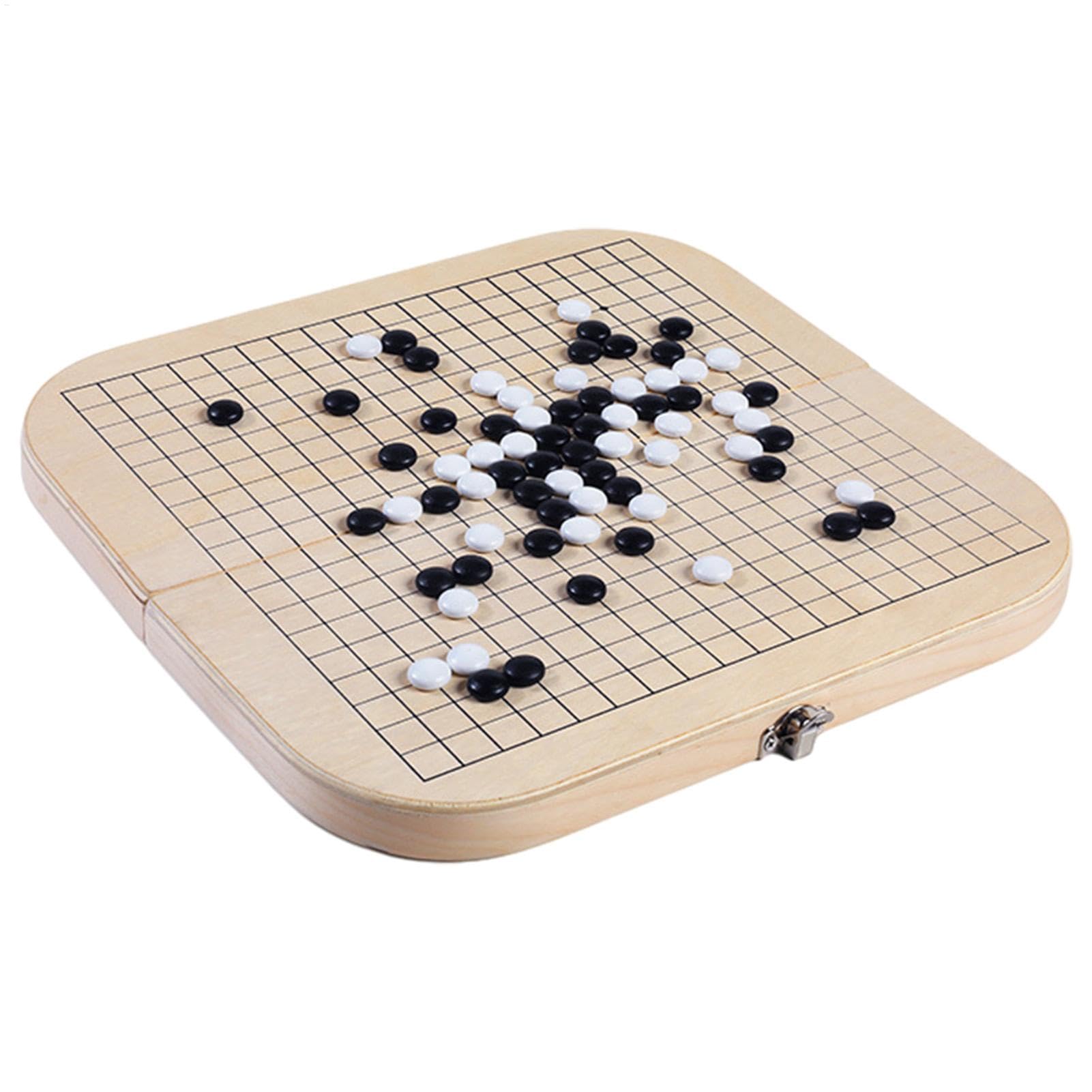 Generic Go Game Set - Premium Wooden Board with Stones, 9x9, 13x13, 19x19 Sizes | Strategy Game for 6+ Years, Multiplayer, Folds for Storage