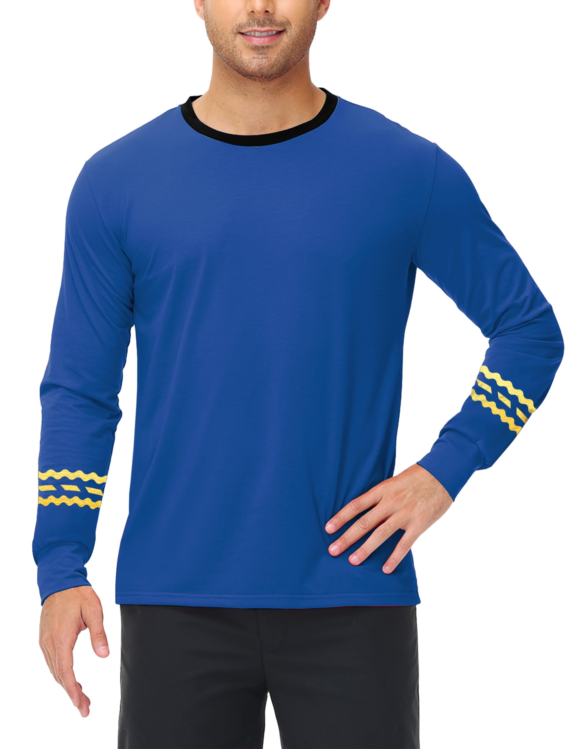 AOBUTE Mens Halloween Costume Long Sleeve Uniform Cosplay Casual Shirts