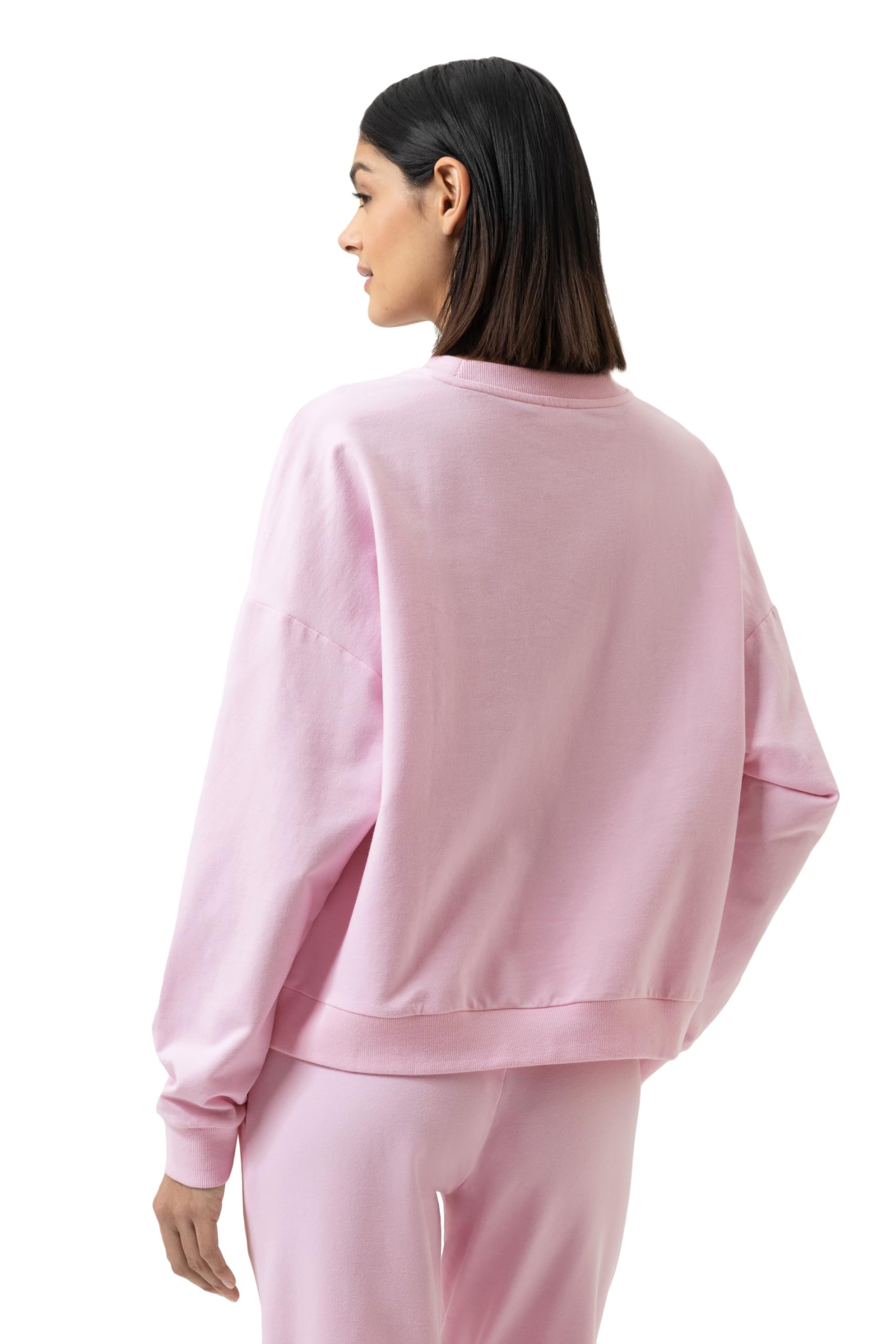 Mey Damen Sweatshirt: Lässiger Sweater, Rundhalsausschnitt, Überschnittene Schulter, Kuschelige Qualität, Gerippter Saum und Bündchen, Serie Cozy Nights