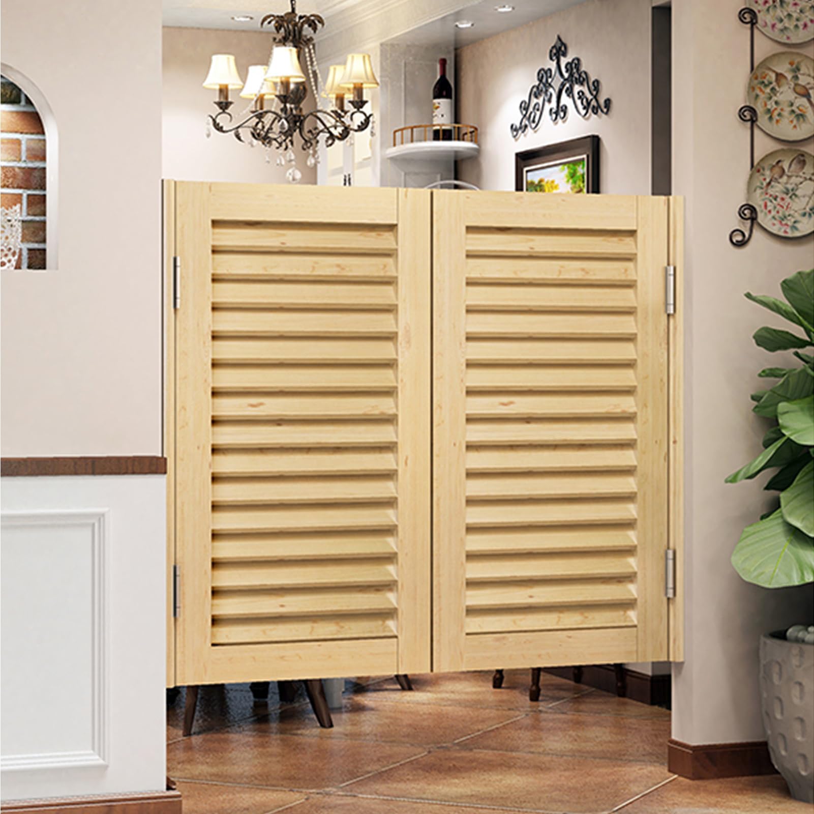 Portes battantes rétro en bois massif style saloon pour cuisine et bar