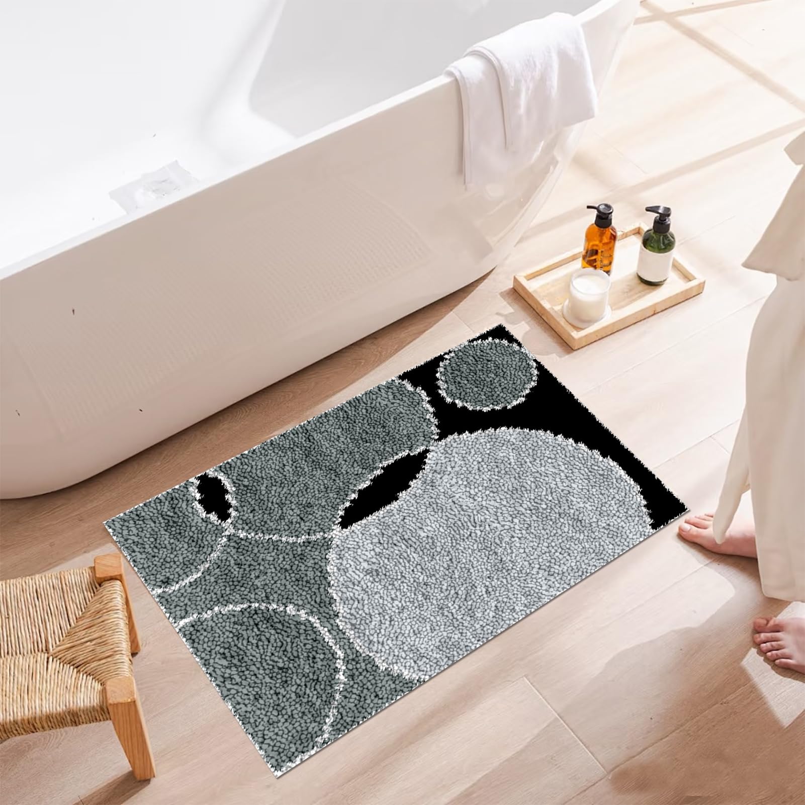 Knüpfteppich Zum Selber Knüpfen Groß, Knüpfhaken-Sets für Anfänger, Vorgedrucktes Muster Leinwand Teppich, Stickerei Handwerk Für Erwachsene Handarbeiten DIY Teppich 61x87 cm