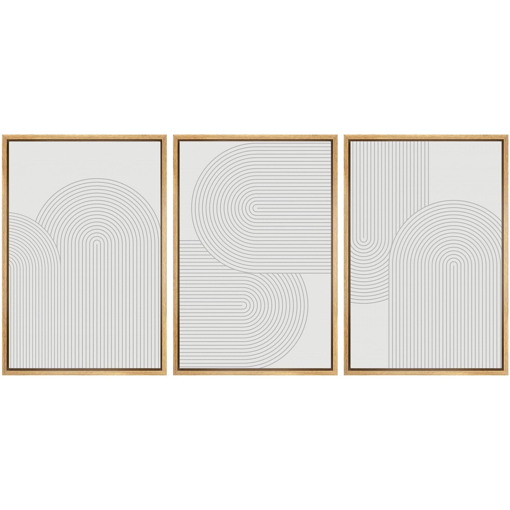 SIGNWIN Framed Canvas Print Wall Art Set Coastal Serenity Abstract Seaside Illustrations Modern Art Decorative Rustic Calm/Zen for Living Room, Bedroom, Office - 24"x36"x3 Natural — view 43