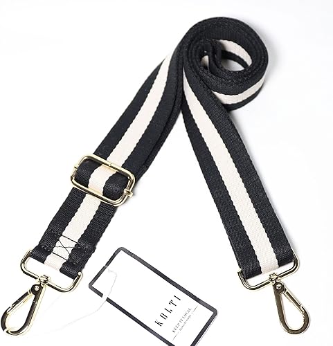 Miniatura 169 de Kolti Correa de repuesto para bolso, bolso cruzado a rayas anchas ajustables Hebilla de oro-04