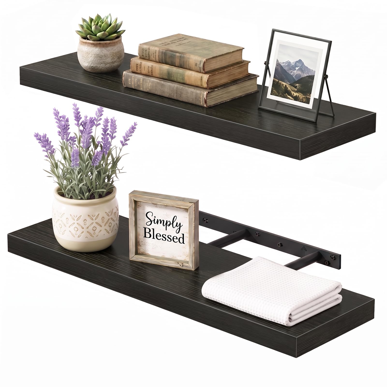 Fixwal Floating Shelves - White, Set of 2 -15 Fixwal Floating Shelves - White, Set of 2 -15