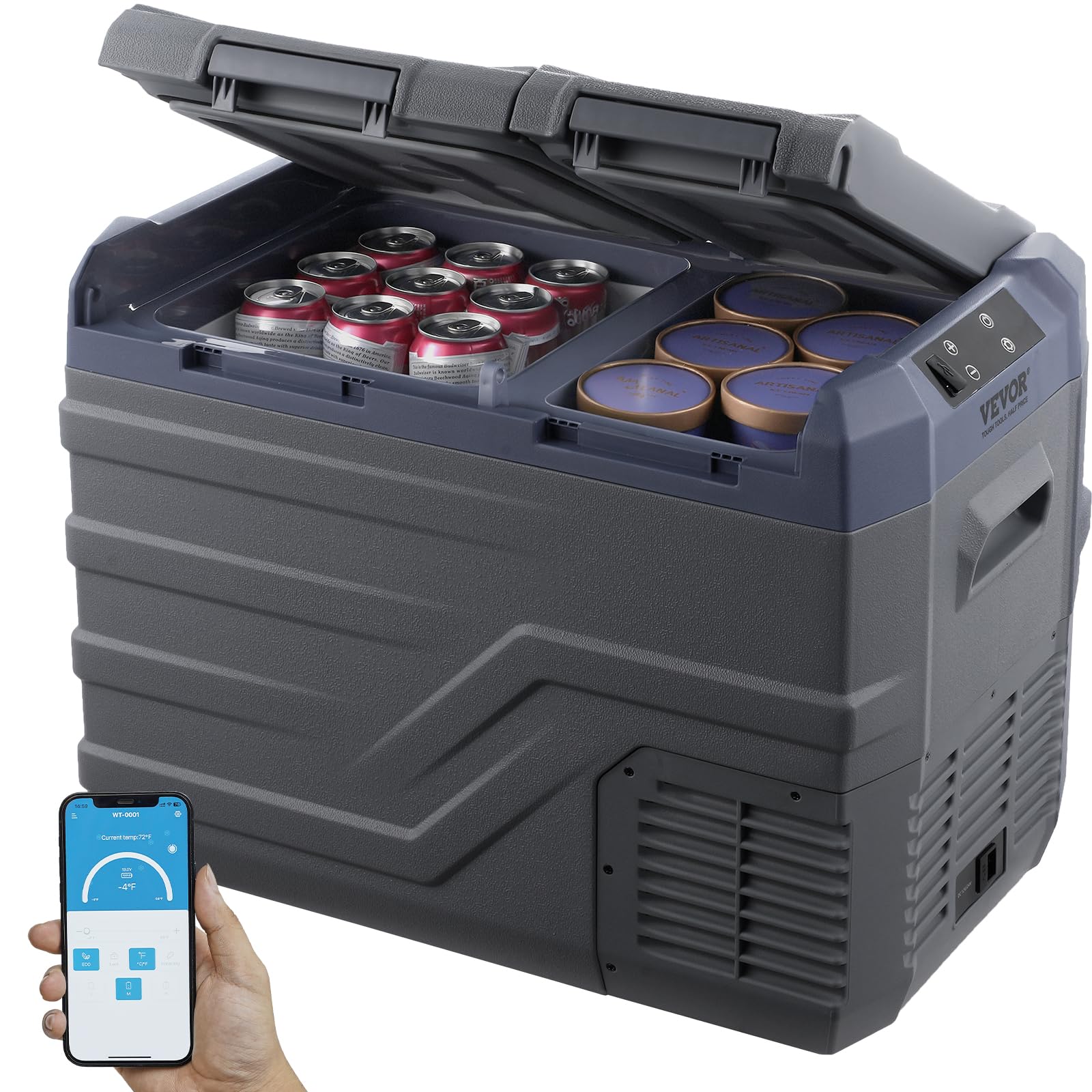 VEVOR Réfrigérateur Portable à Compression Mini Frigo 70 L Zone Unique Voiture