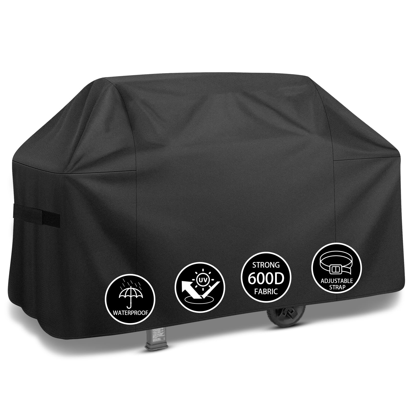 Housse De Barbecue De 208,3 Cm Très Résistante Et Imperméable Pour Barbecue D'extérieur, 600D Anti-UV, Résistante à La Décoloration, Avec Sangles Réglables Pour Barbecue Weber, Genesis, Charbroil Et