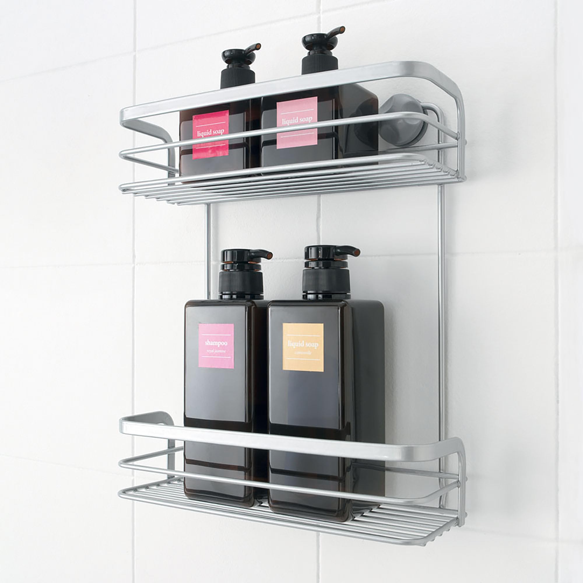 Metaltex VIVA - Estante de2 Niveles para Baño y Ducha. Acabado POLYTHERM color Gris