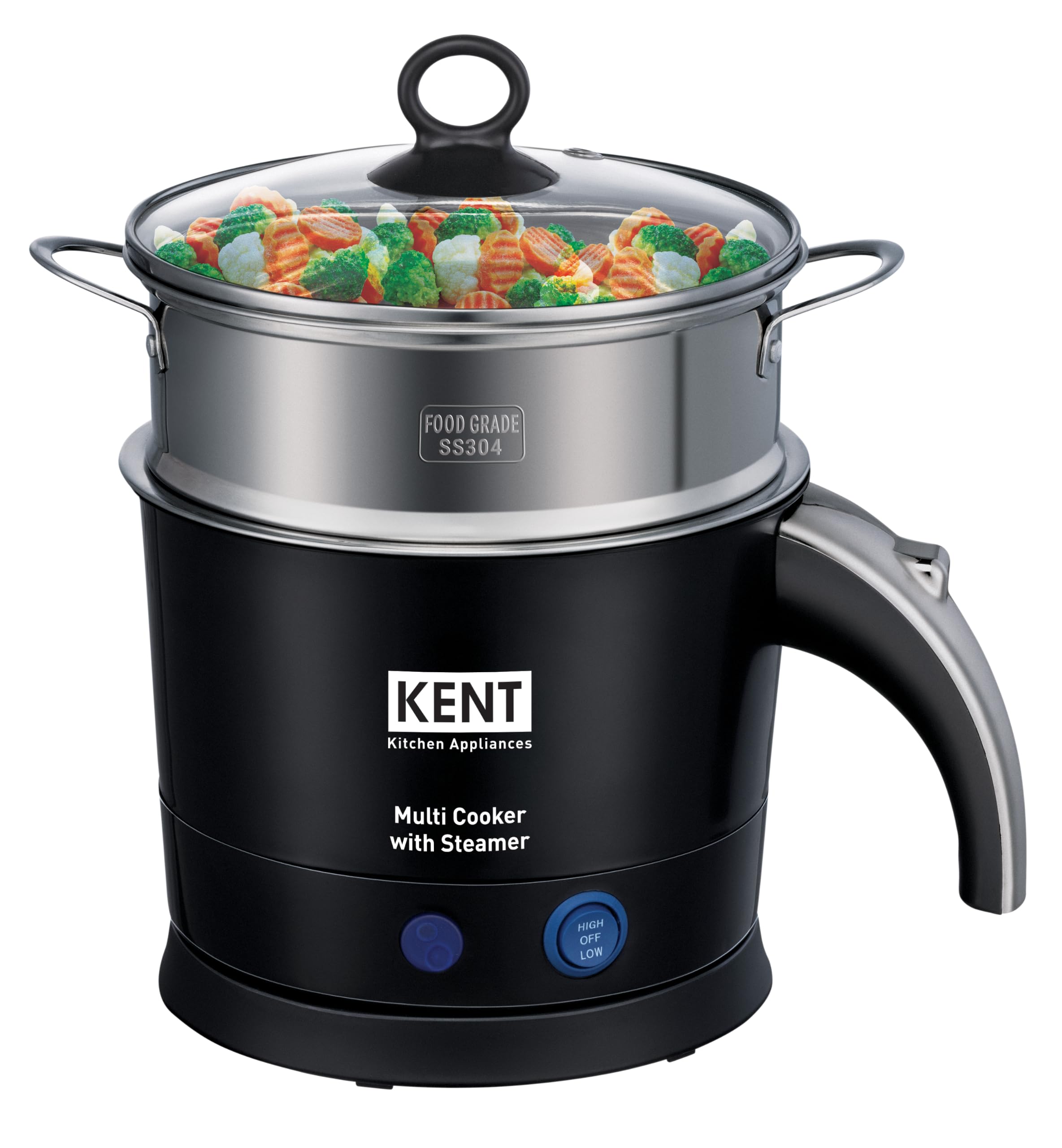 KENT Electric Multicooker/Kettle with Steamer 1.2L 800W | Boiling of Water, Tea,Eggs, Instant Noodle Maker, Steaming idlis, Momos & Vegetables | Inner Stainless Steel & Cool Touch Outer Body | Black-image-43