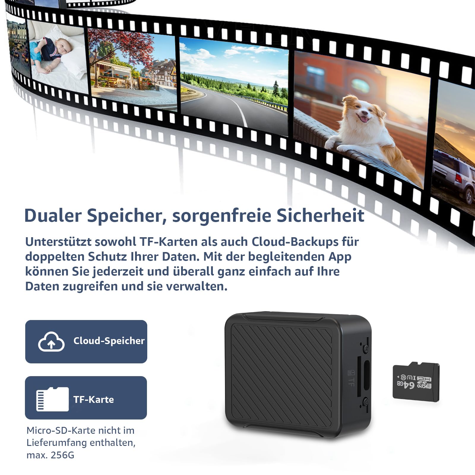 Mini Kamera, 4K HD WLAN Überwachungskamera Innen Für Live Übertragung Handy APP, WiFi Camera Nachtsichtkamera mit Bewegungsmelder/Lange Batterielaufzeit/Cloud-Speicherplat