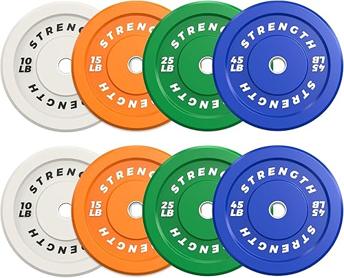 Miniatura 15 de XDDIAS Juego de discos olímpicos coloridos de 2 pulgadas, juego de discos de peso olímpico de goma de color de alto rebote, ideal para gimnasio en