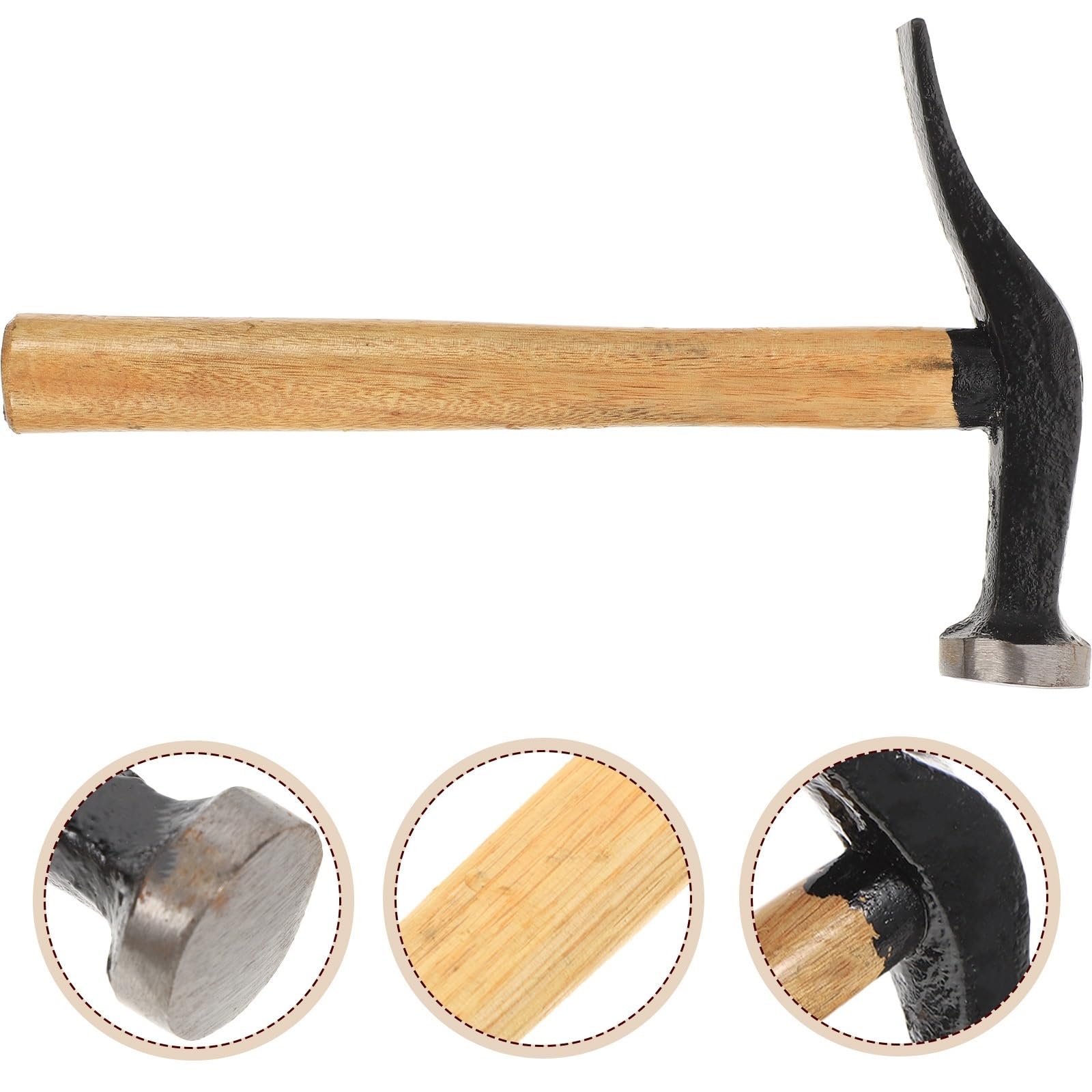 Martello da carpentiere Strumento di riparazione manuale multiuso for suola scarpa Manico in legno Lavoro domestico fai te
