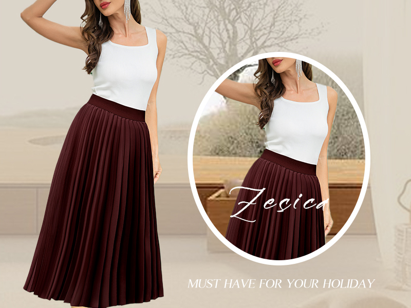 Jupe plissée en Satin Taille Haute asymétrique pour Femme,Jupe Rouge Jupe plissée en Satin Taille Haute asymétrique pour Femme,Jupe Rouge