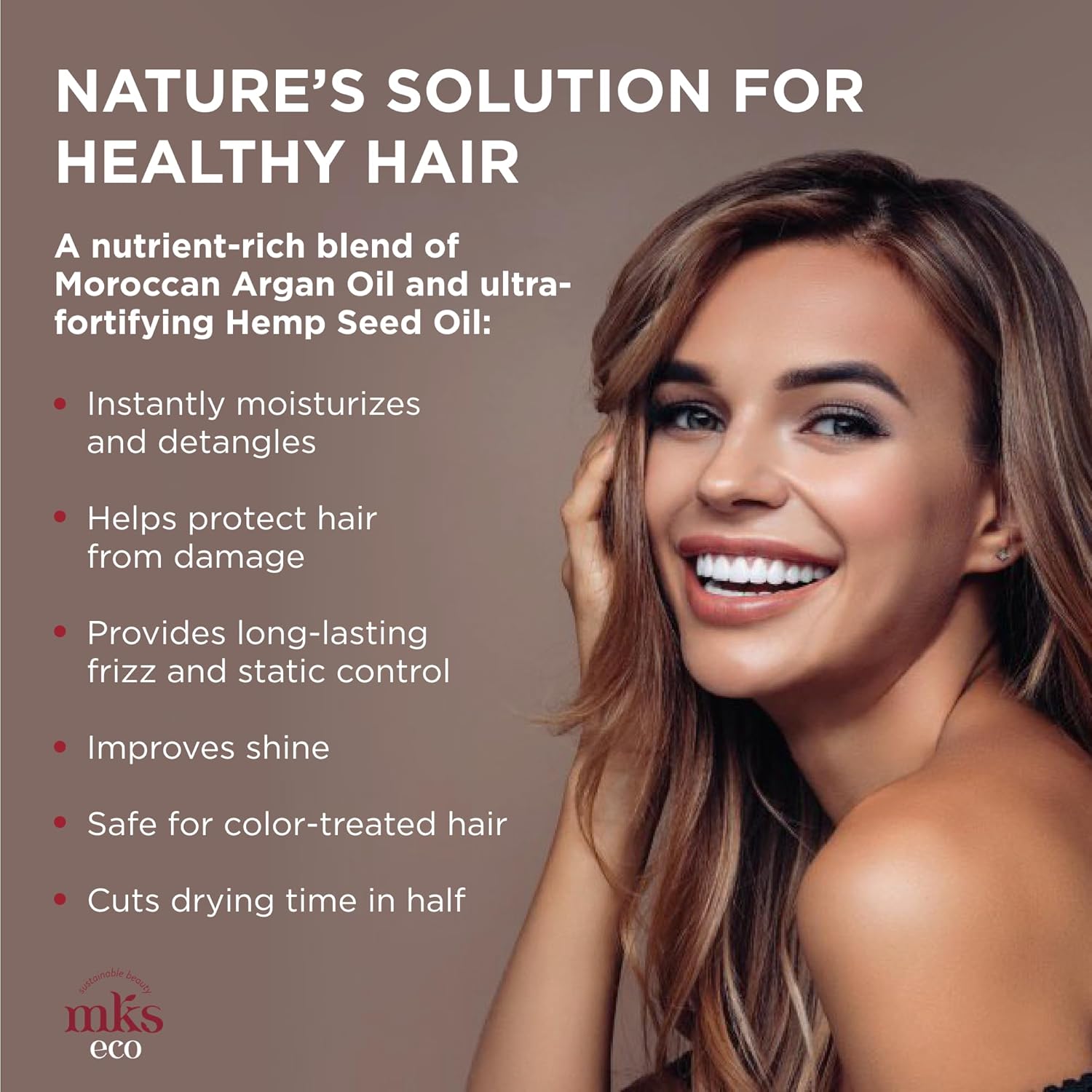 MKS eco X - Leave-In Treatment & Detangler - Moroccan Argan Oil, Hemp Seed Oil - Vegan & Cruelty Free - Image 3