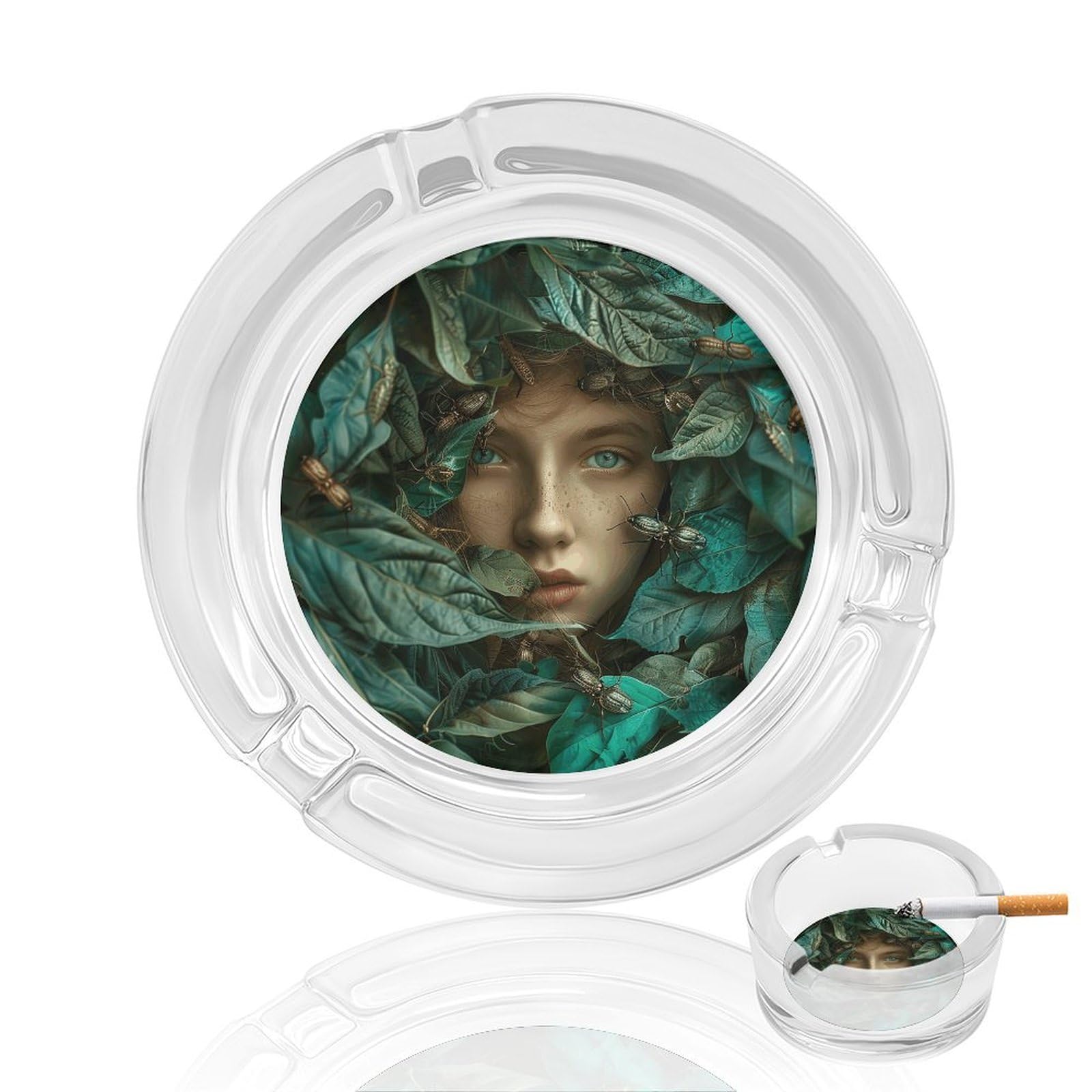 Cendrier en verre haut de gamme au design artistique pour décoration de bureau