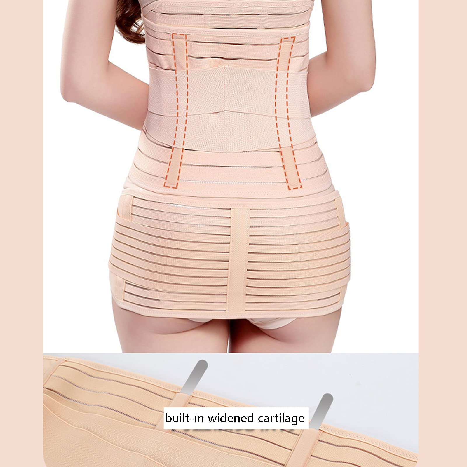 Faja posparto 3 en 1 Soporte de recuperación Cinturón de Envoltura del Vientre Soporte Abdominal Binder para Faja posnatal Faja Moldeadora de Cuerpo Cintura pélvica, M, Negro