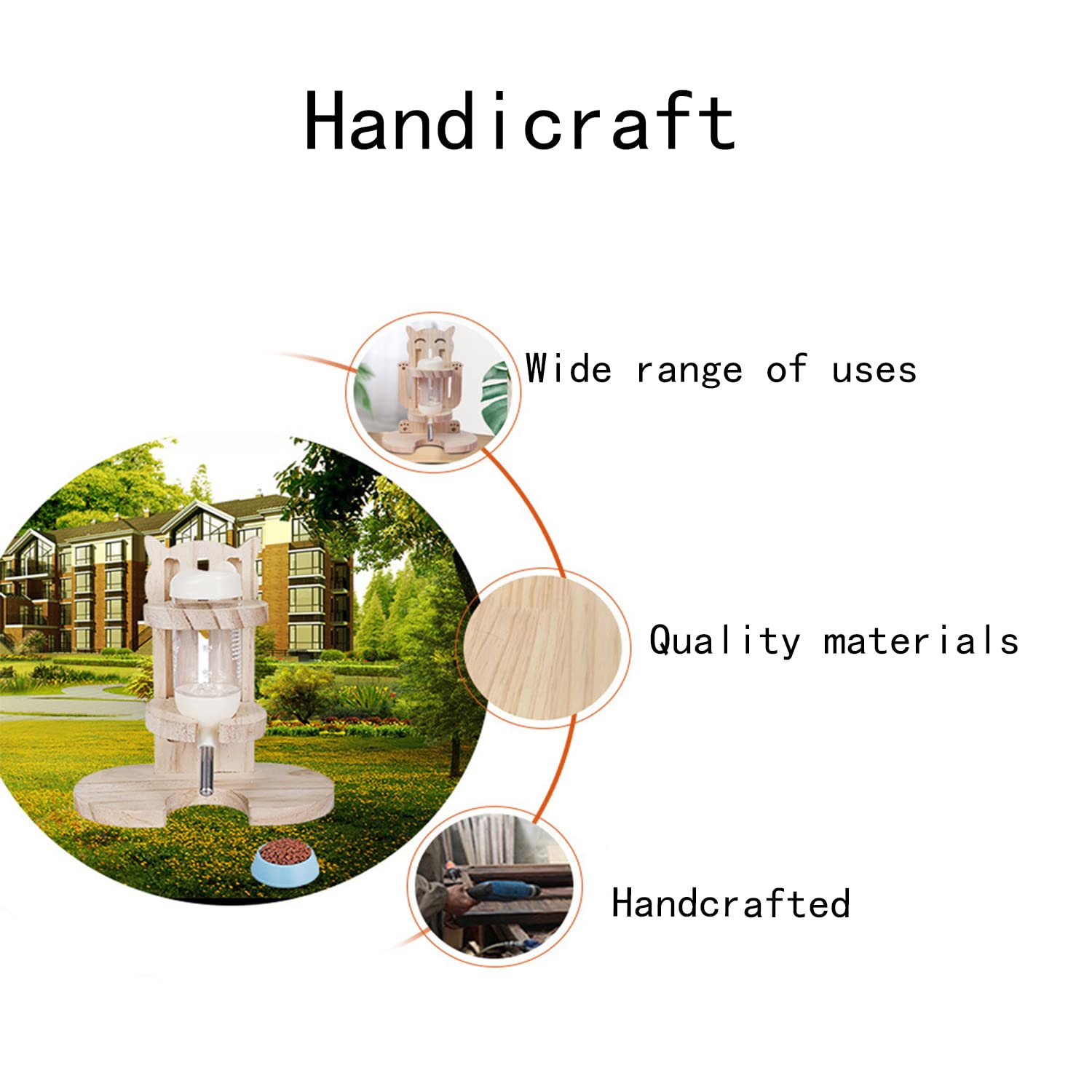 Distributore Acqua Per Animali In Legno - 125 Ml, Regolabile, Per Criceti, Conigli, Porcellini D'India - Foto 12