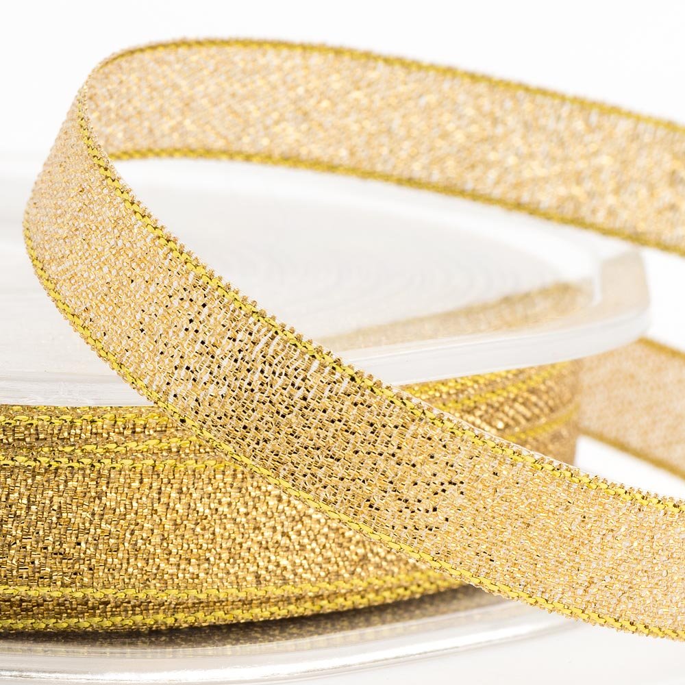 Gold Metallic Lurex Ribbon 9mm x 25M