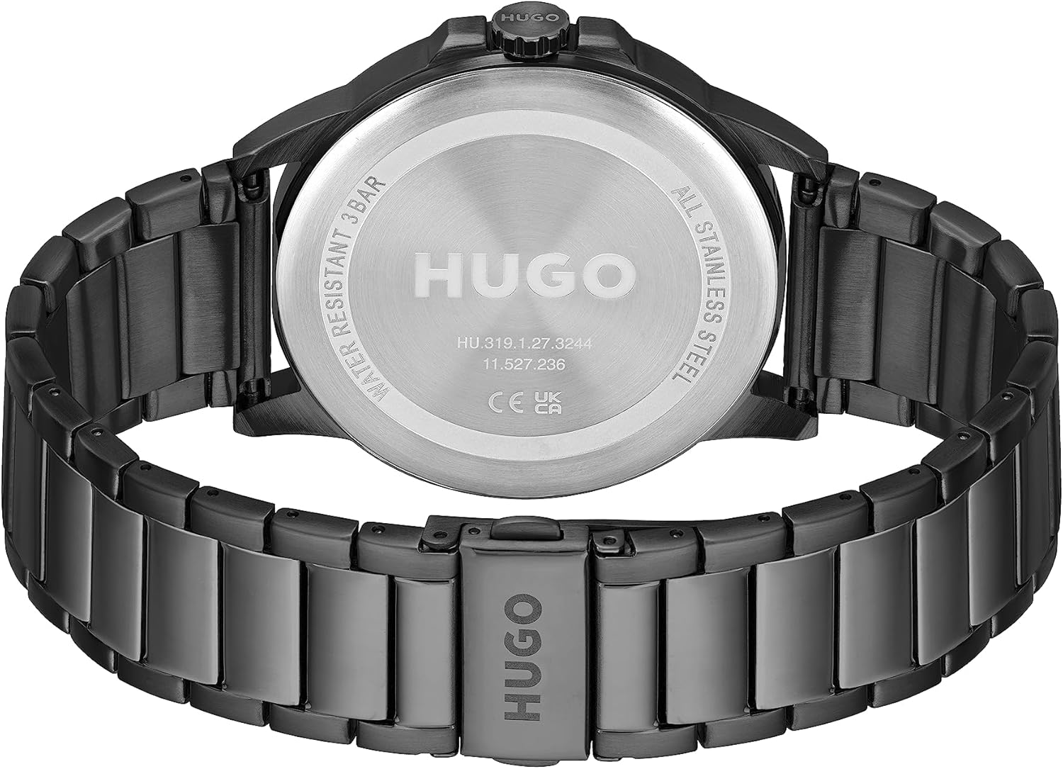 Hugo Orologio Analogico al Quarzo da Uomo con Cinturino in Acciaio Inossidabile Nero - 1530187 Hugo Orologio Analogico al Quarzo da Uomo con Cinturino in Acciaio Inossidabile Nero - 1530187