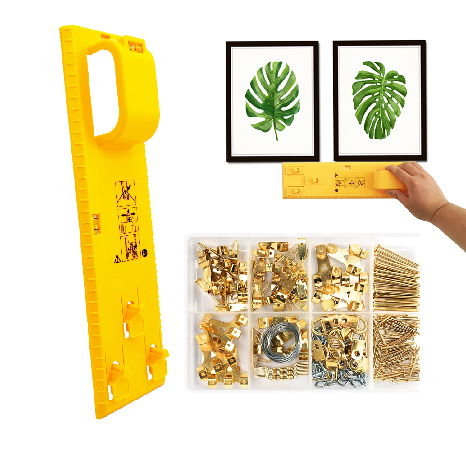 Picture Hanging Tool With Level,Hang O Matic Picture Hanger Measuring