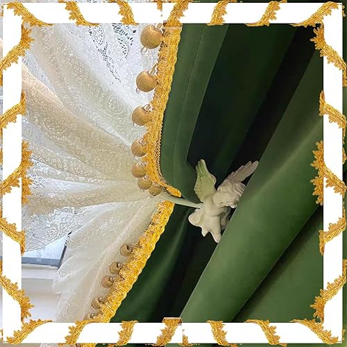 Miniatura 4 de FINGERINSPIRE 14.22 yardas de encaje trenzado metálico de 78 pulgadas de ancho decorado dorado encaje Gimp Trim tela de poliéster ribete flecos DIY