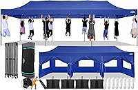 Vista 42 de COBIZI - Carpa emergente plegable de 10x20 pies con 6 paredes laterales, carpa resistente UPF 50+ para todas las estaciones, resistente al viento