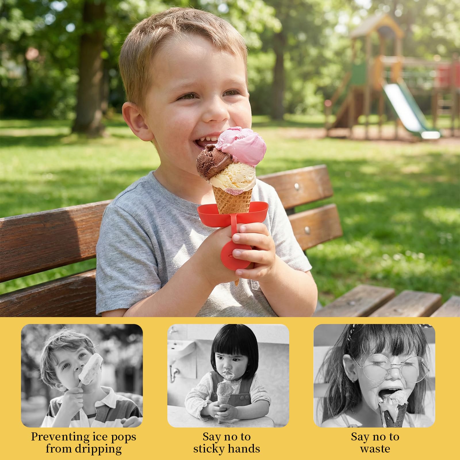 Soportes para Helados Antigoteo 4 Piezas Moldes Helados Silicona Molde Helado Molde Helado Soporte de Silicona para Paletas, para Casa, Adultos, Niños, Fiesta de Verano, Moldes helados
