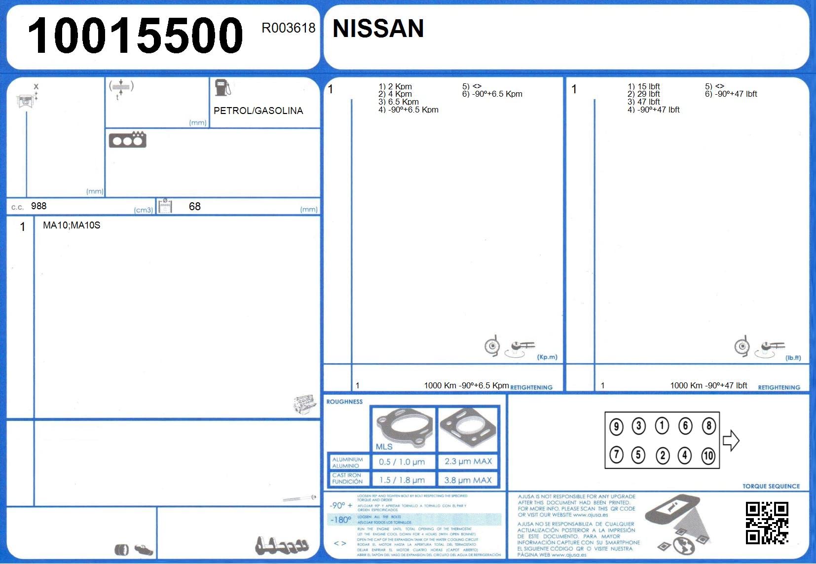 Ajusa 52084600 Kit Guarnizioni, Testata