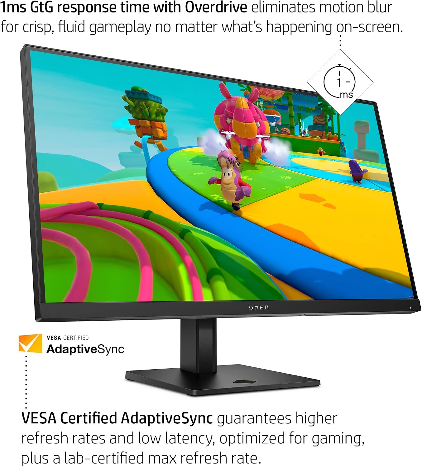 HP 27-inch QHD Gaming with Tilt/Height Adjustment with AMD FreeSync Premium Technology (X27q, 2021 model)