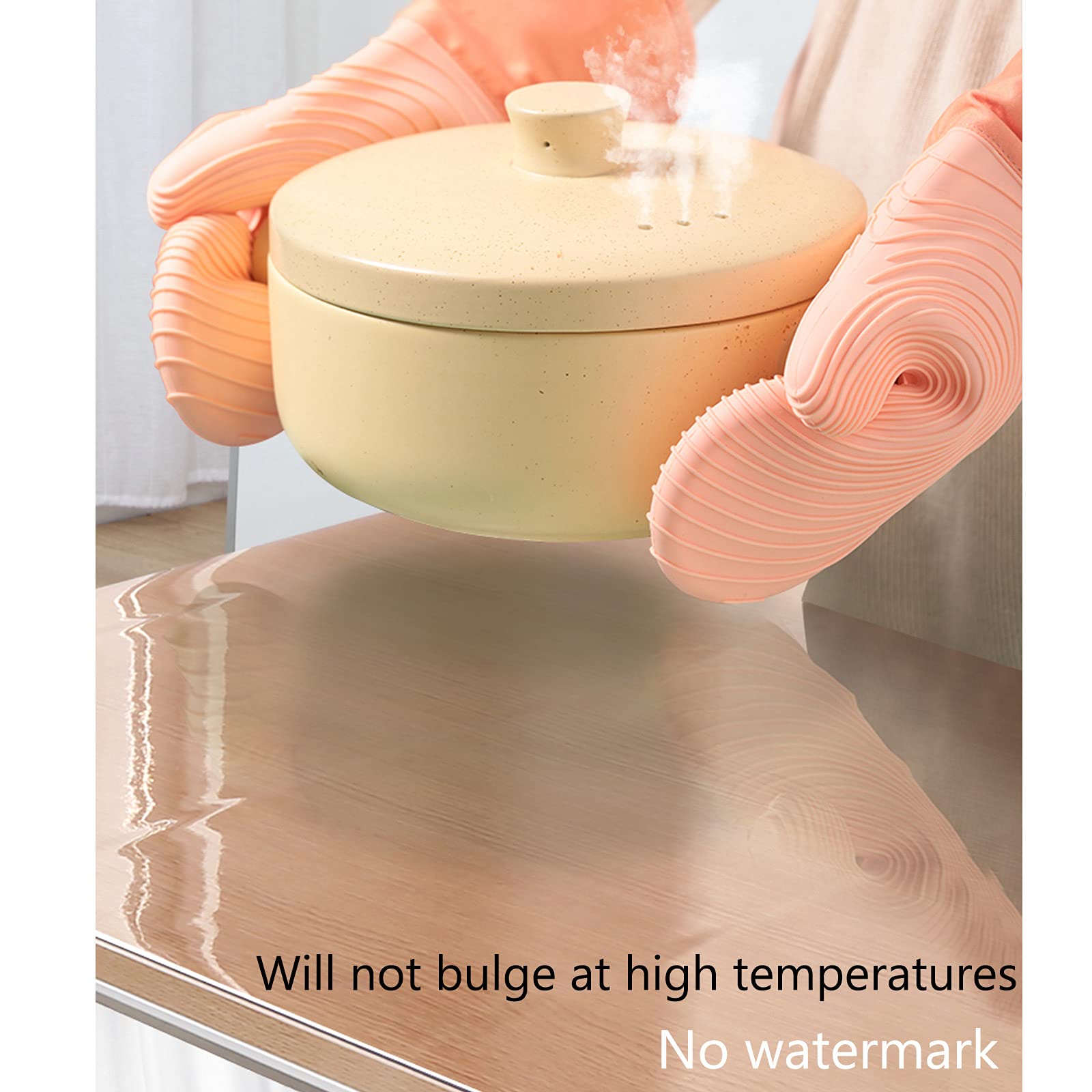 Mate Externo Transparente Interno Mantel Transparente de PVC Mantel Protector Mesa Cristal Protector de Mesa 1 mm de Grueso Fácil de Limpiar Esquinas Redondeadas Lisa (120x220cm/47x87inch)