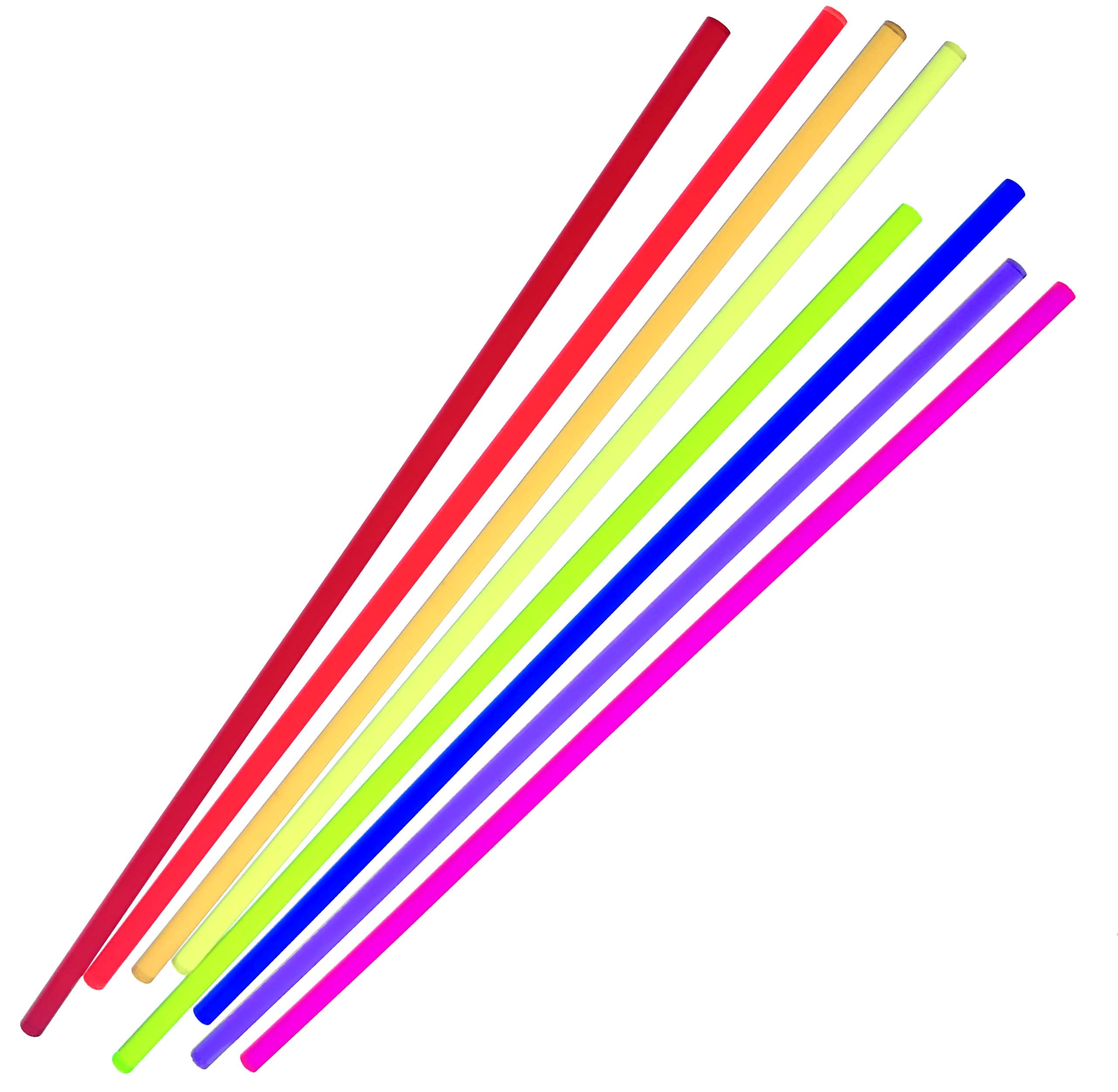 8 Different 36" Inch Long x 1/4” inch Diameter Clear Color Acrylic Plexiglass Plastic Rod - Pink, Yellow, Blue, Orange, Green, Purple, Amber, Red