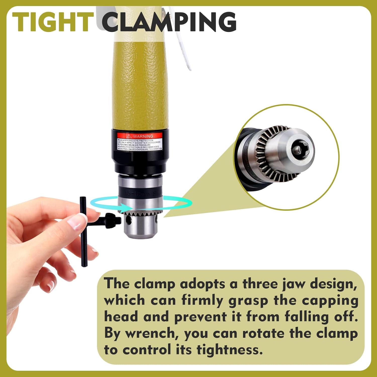 Pneumatic Bottle Capper Handheld Bottle Capping Sealing Machine Screwing Capping Tools 2500RPM for 20-40mm Plastic Bottle Caps