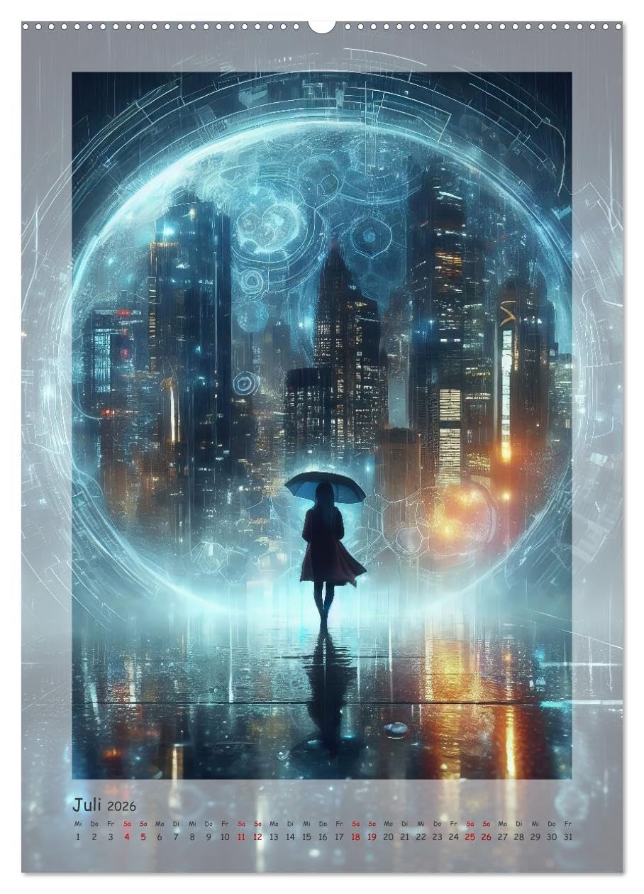Entdecke die Zukunft - Future World mit KI (hochwertiger Premium Wandkalender 2026 DIN A2 hoch), Kunstdruck in Hochglanz