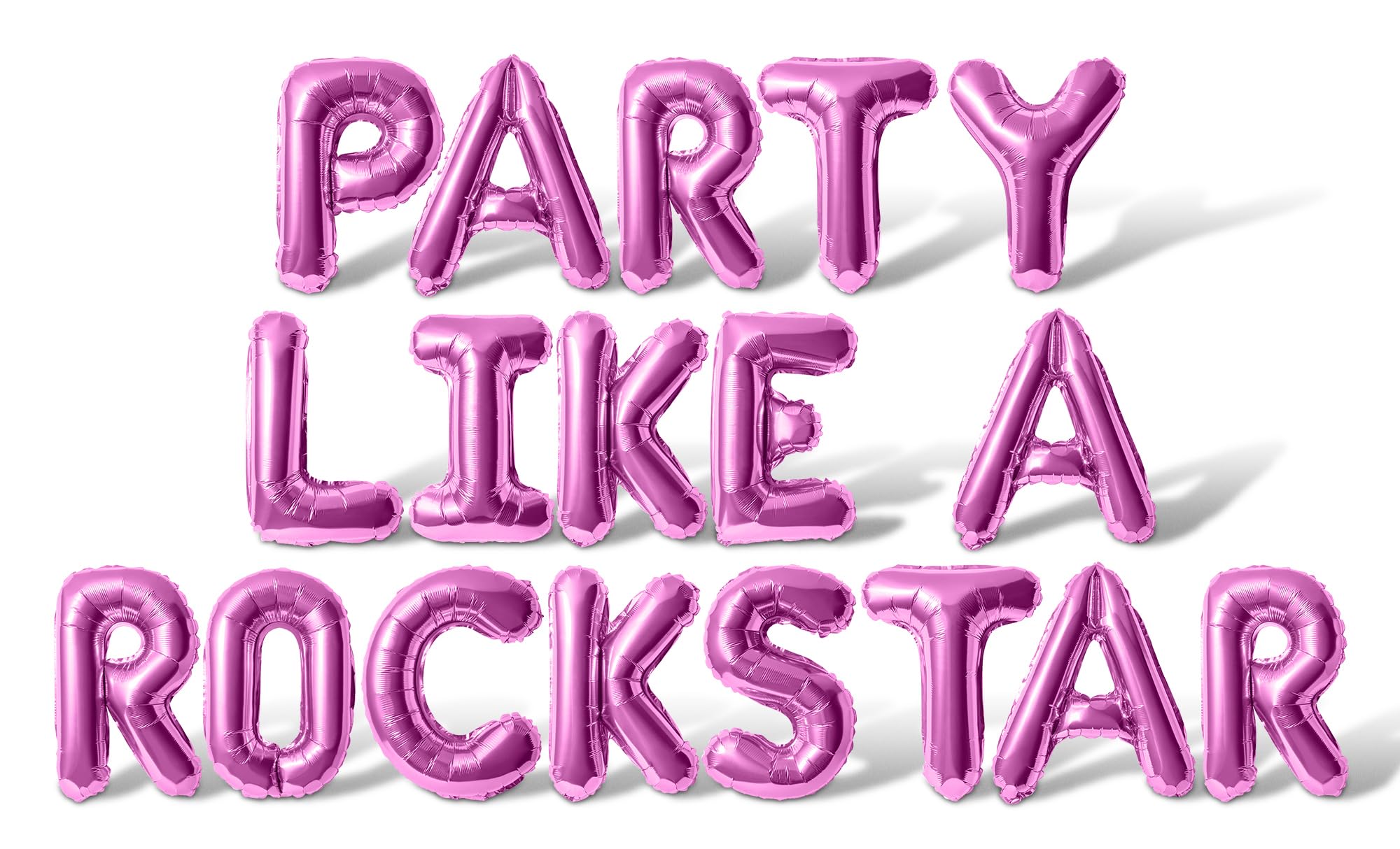 Letter Balloons - PARTY LIKE A ROCKSTAR 16" Inch Alphabet Letters Foil Mylar Balloon Kids Birthday Party Balloon Banner (Pink)