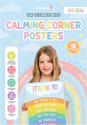 jackinthebox Póster de esquina calmante con estrellas incrustadas en lámina dorada Póster educativo para el aula Suministros de esquina para