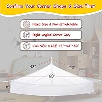 Vista 3 de X-Large Stuffed Animal Net Hammock Corner (Fixed Size Min 3’6” Right-angled Corner Space Each Side, Non-Stretchable) Toy Organizer for Plushies White