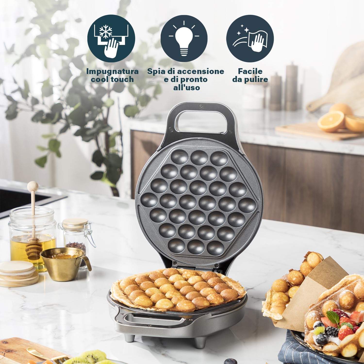 Princess Piastra per Bubble-Waffeleisen, 700 watt, colore: Nero
