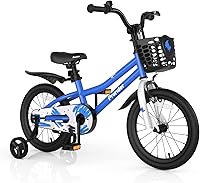 BABYJOY Kids Bike 12-20 Inch for Boys Girls 3-12 Years, Detachable Training Wheels, Dual Brakes, Adjustable Seat, Removable Basket