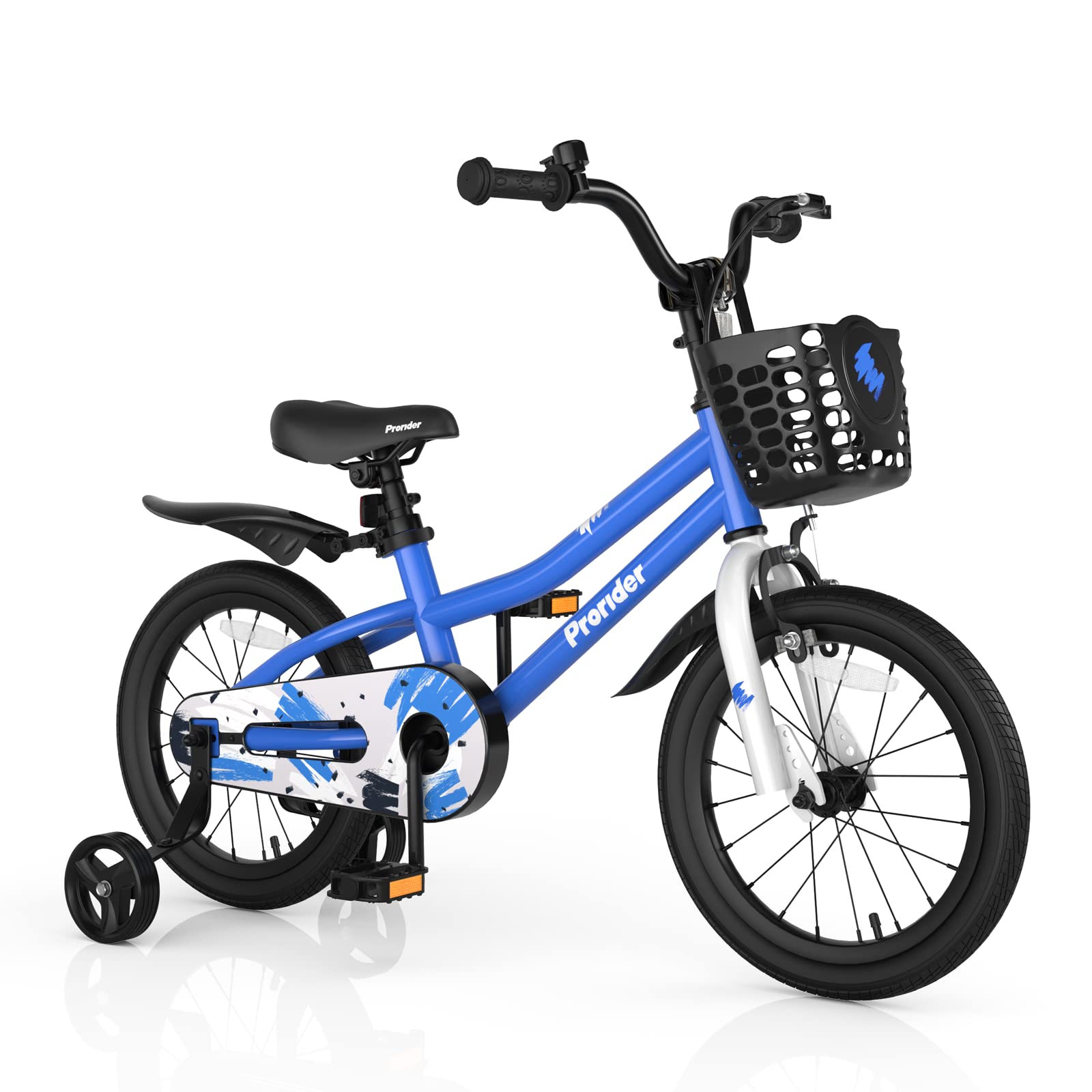 BABY JOY Kids Bike, 12 14 16 18 Inch Children Bikes for Boys Girls Age 3-8 Years w/Training Wheels, Handbrake, Coaster Brake & Removable Basket, Kids Bicycle of Multiple Colors